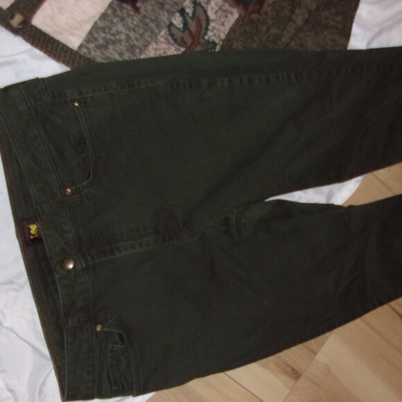 size 14 lee jeans womens pants denim fourteen green stretch jean - Picture 3 of 6